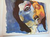 Ecuador Quito Guayasamin 1-06 Capilla del Hombre Rostros de America Painting Here is a close up of one of a series of colourful paintings called Rostros de America (1997-9) at Guayasamin�s Capilla del Hombre.